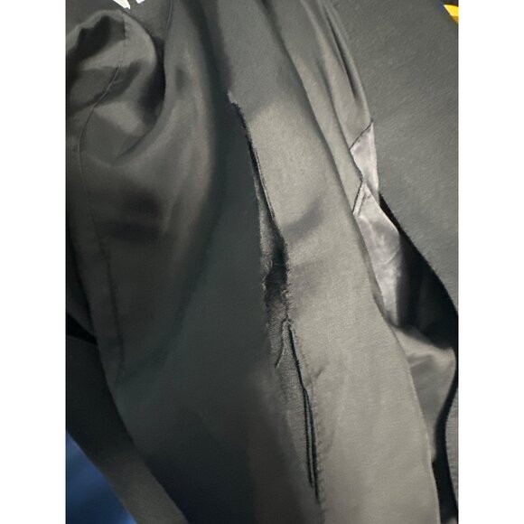 Eleanor P Brenner 10 Vintage Black Silk Jacket Cropped Blazer Deep V Embroidered - Picture 13 of 13